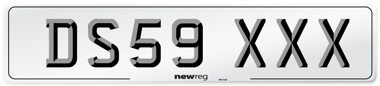 DS59 XXX Number Plate from New Reg